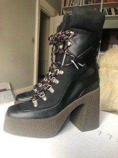 Stella McCartney Black Stivale Square-toe Platform Hiker Boots