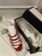 Gucci Red & Pink Patent Leather Strappy Sandals