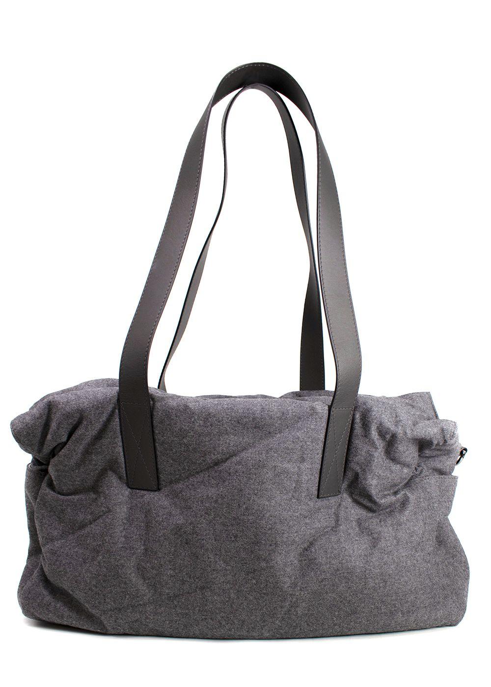 Brunello Cucinelli Grey Fabric Duffle Bag
