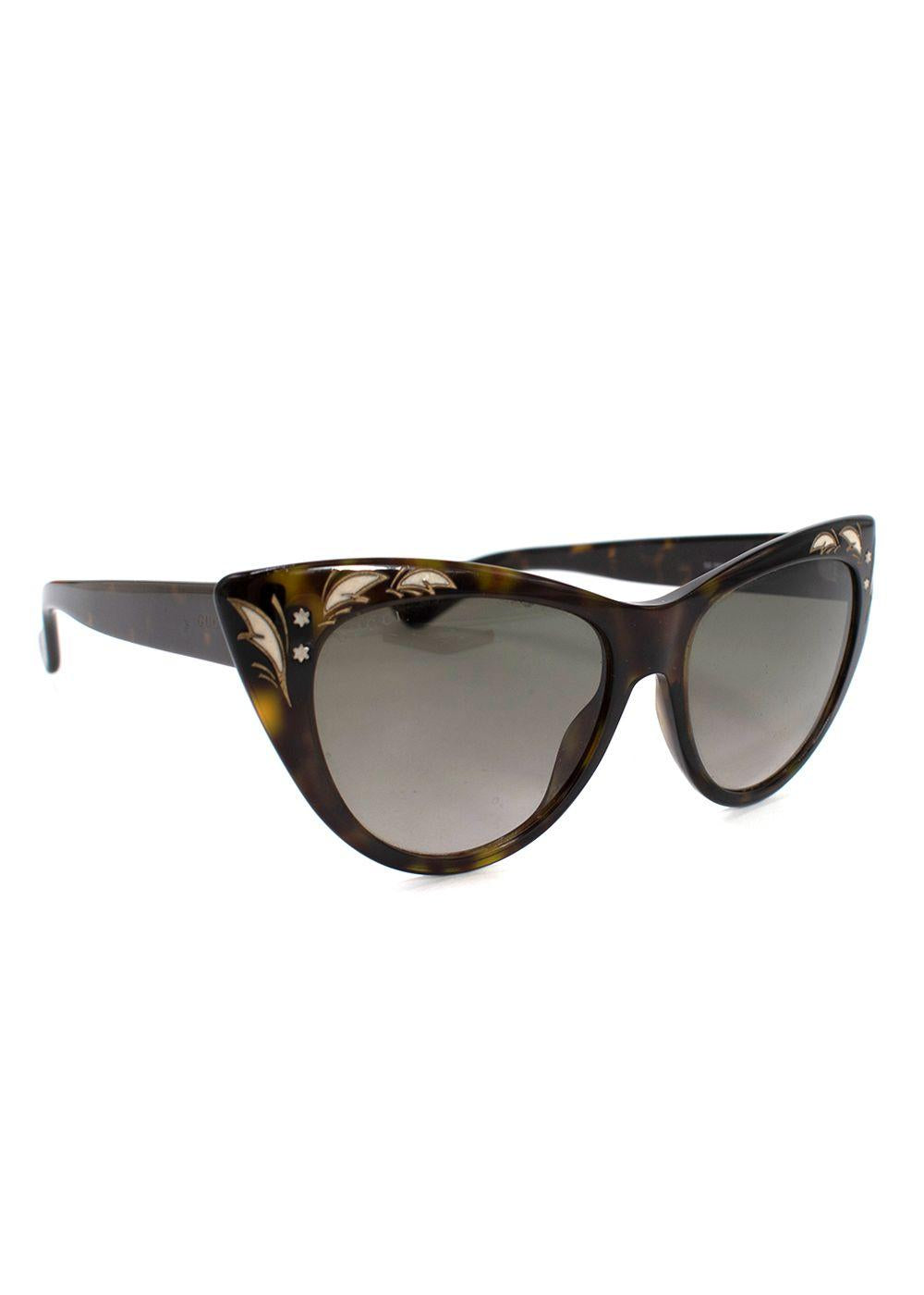 Gucci Brown Tortoiseshell Cat Eye Sunglasses