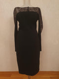 Black Crepe & Lace Sheath Dress