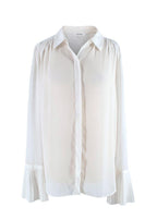 Frame Fluted Sleeve Detailed White Shirt