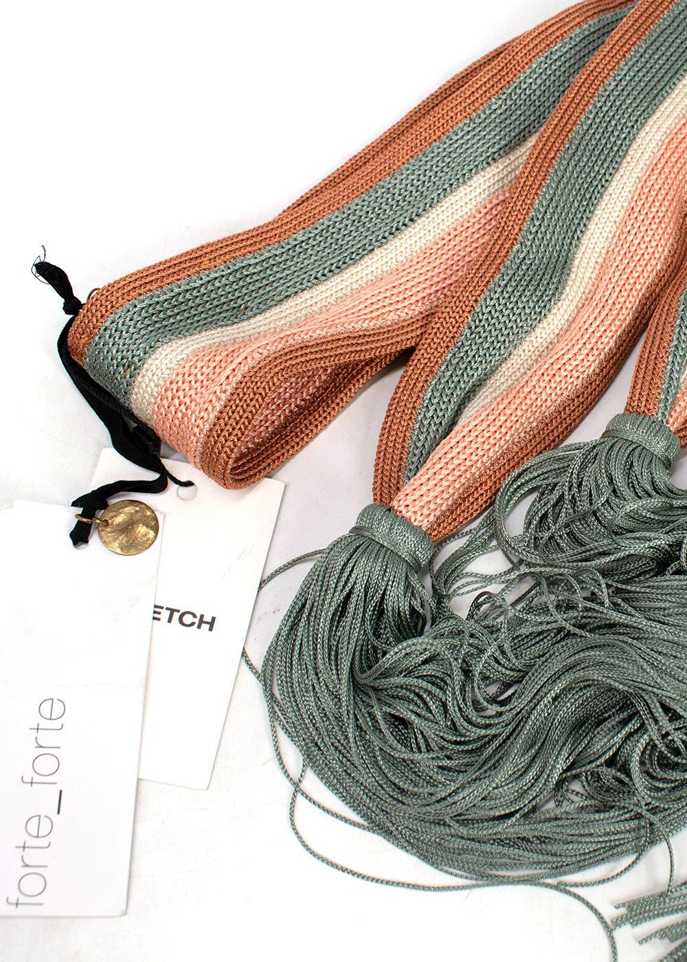 Forte Forte Pink Toned Striped Knit Belt