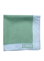 Turnbull Asser Blue and Green Silk Pocket Square