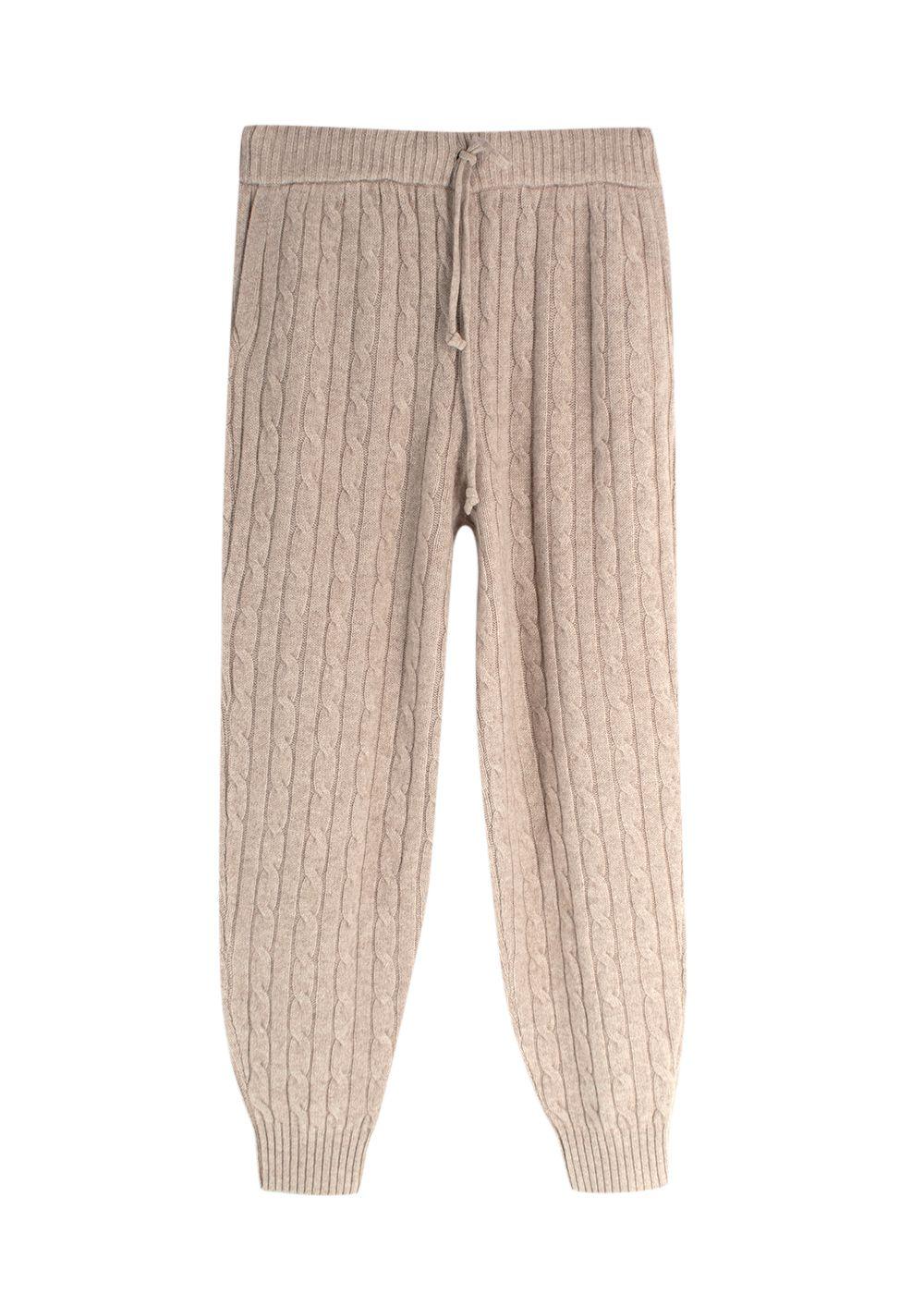 Polo Ralph Lauren Beige Argyle Knit Wool Blend Joggers