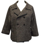 Olivier Strelli Brown Houndstooth Double Breasted Jacket