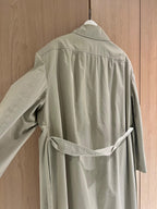 Beige Exaggerated Shoulder Trench Coat