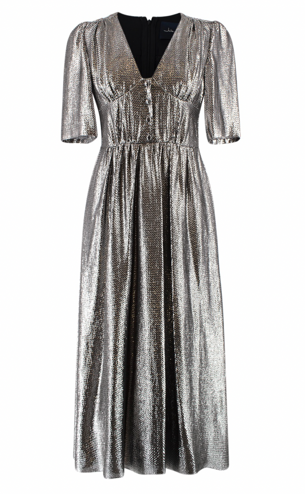 Julie De Libran Metallic Button-Down Tea Dress