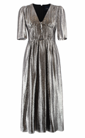 Julie De Libran Metallic Button-Down Tea Dress
