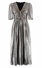Julie De Libran Metallic Button-Down Tea Dress