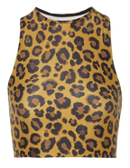 Adam Selman Sport Racer cropped leopard-print stretch top