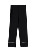 Erdem Black Contrast Piping Silk Tailored Trousers