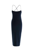 T By Alexander Wang Navy Strappy Midi Dress