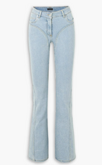 Mugler Crystal-Embellished Flared Jeans