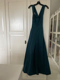 green silk-blend taffeta jumpsuit