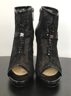 John Richmond lace rhinestone ankle boots