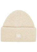Acne Studios Cream Ribbed Beanie