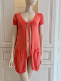 Blumarine Orange Short Sleeve Knit Cardigan