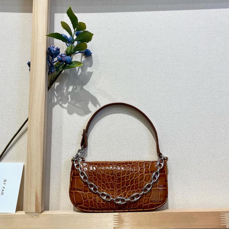 ByFar Croc Embossed Mini Rachel Bag
