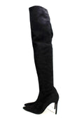 Manolo Blahnik Black Pascalarhi Suede Thigh High Boots