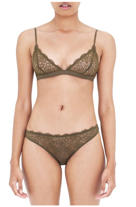 Les Girls Les Boys Khaki Daisy Lingerie Set