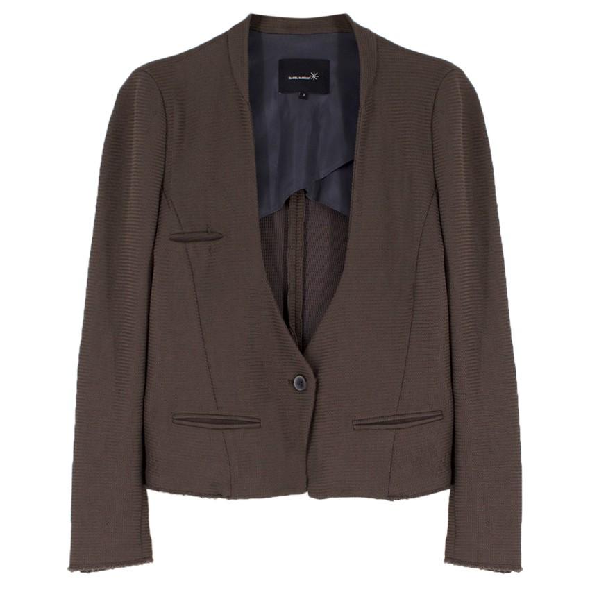 Isabel Marant Khaki Knit Deep V Blazer