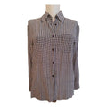 Black & white gingham silk crepe blouse