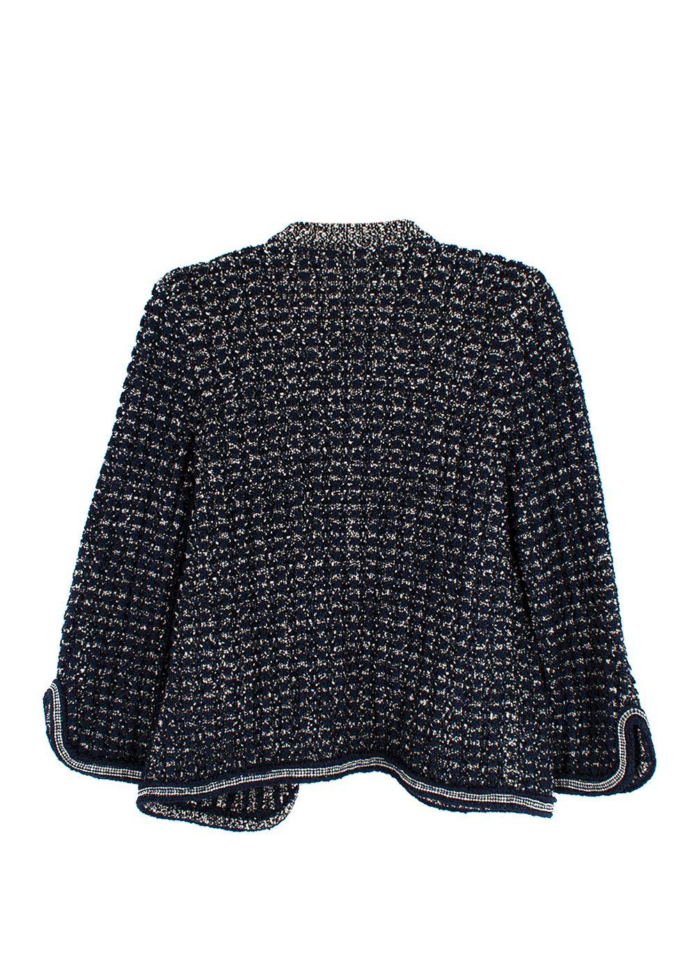 Chanel Navy Cotton Blend Knitted Cardigan