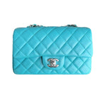 Turquoise Mini Quilted Classic Flap