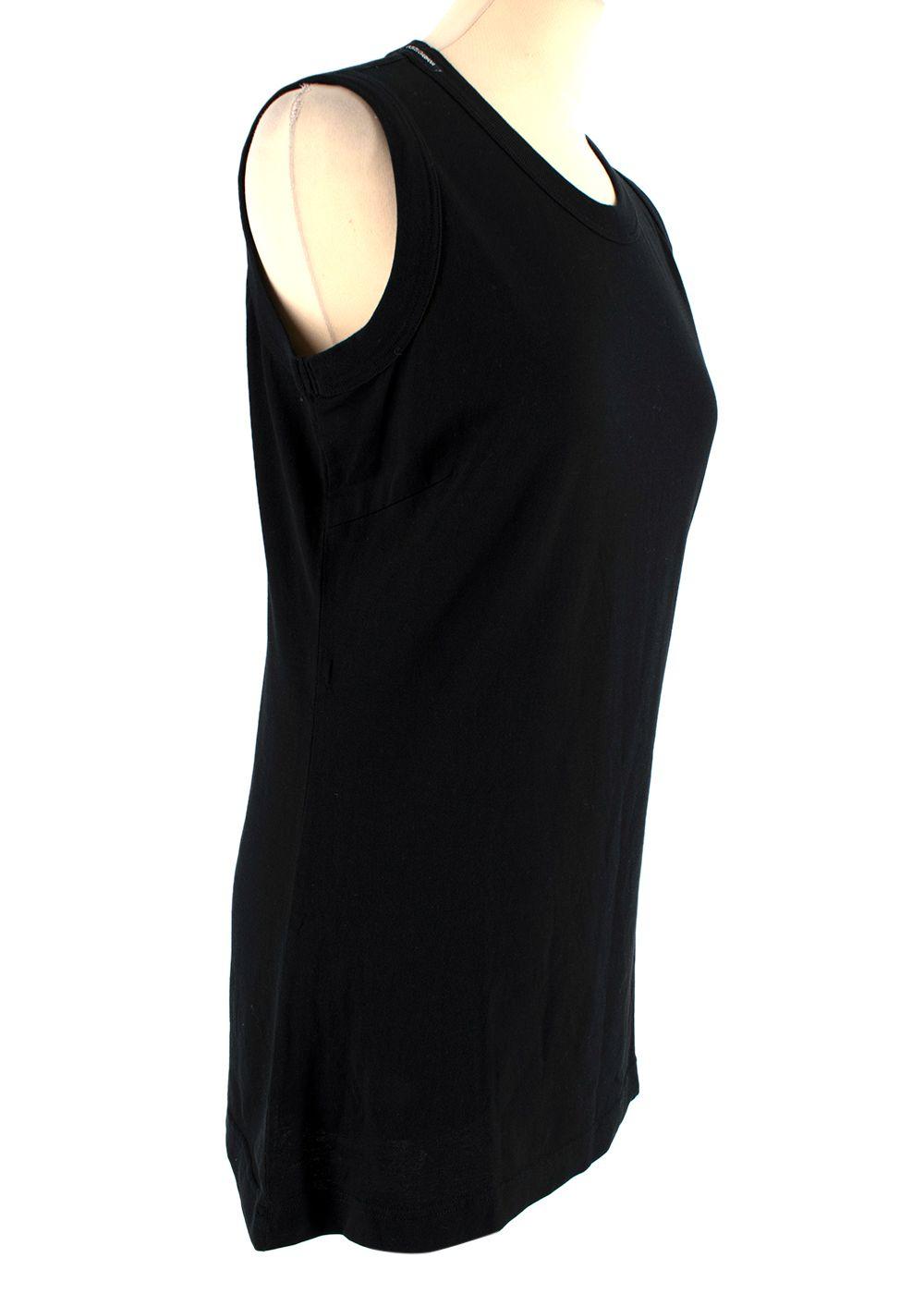 Black Cotton Jersey Vest