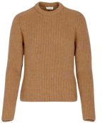 Saint Laurent Camel Hair Crew Neck Jumper