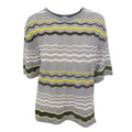M Missoni Textured Crochet Knit Wave Stripe Top