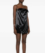 Louisa Ballou  Knot-Detailed Satin Minidress