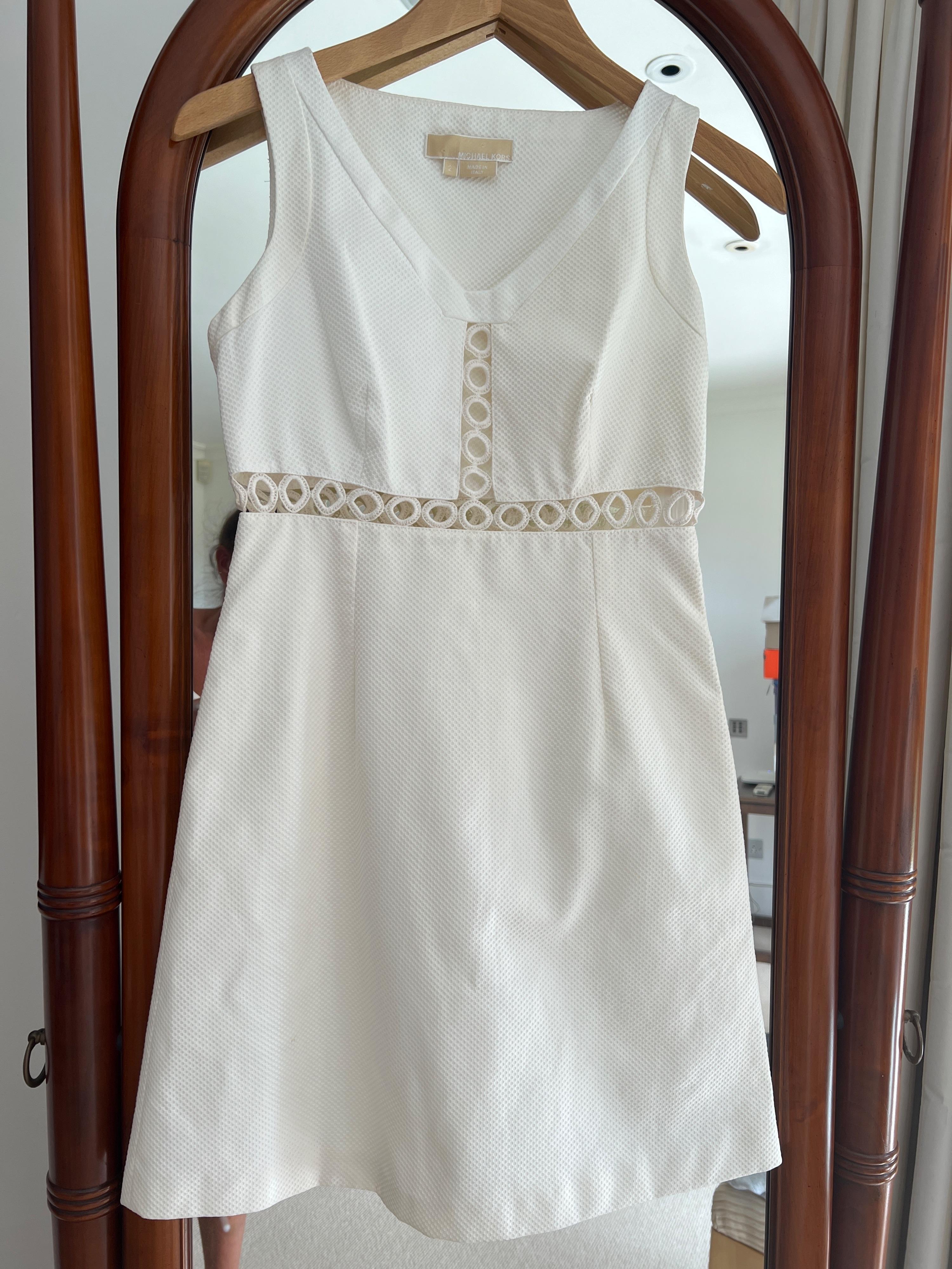 White Oxford cotton short dress