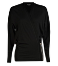 Tom Ford Black Contrasting Panel Silver Zip Cardigan