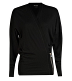 Tom Ford Black Contrasting Panel Silver Zip Cardigan