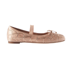 Valentino Embellished Satin Ballet Flats