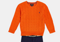 Polo Ralph Lauren Kids  Orange Cable Knit Jumper
