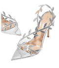 Embellished Silver Flavia Sandals