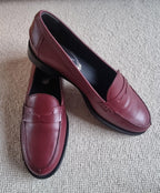 Tod's Dark Red Leather Loafers