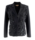 Michael Kors Sequin Floral Black Dinner Jacket