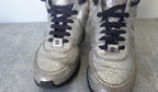 Chanel Metallic Crackled Silver Leather Sneakers