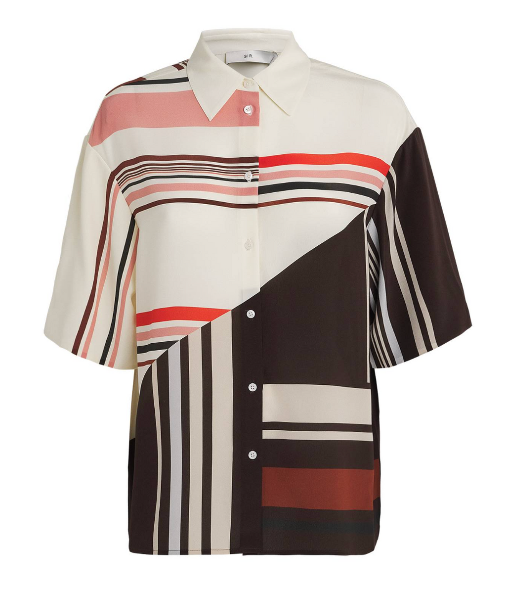 SIR Thistle Short-Sleeve Silk Shirt