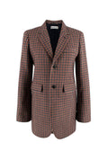 Balenciaga Plaid Single Breasted Wool Blazer
