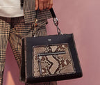 Fendi Blue Leather & Snakeskin Small Runaway Bag