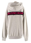 Balenciaga Grey Hoodie with Pink Logo