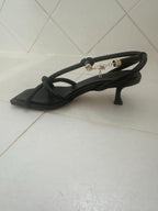 Jimmy Choo Black Fort 50 Knotted Sandals