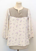 Tucker leaf print blouse