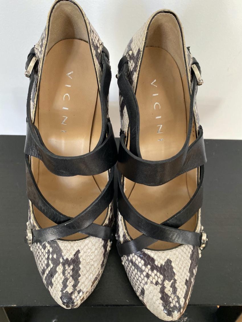 Vicini Python & Leather Pumps