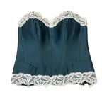 Millesia Couture Forest Green Silk & Calais Leavers Lace Corset